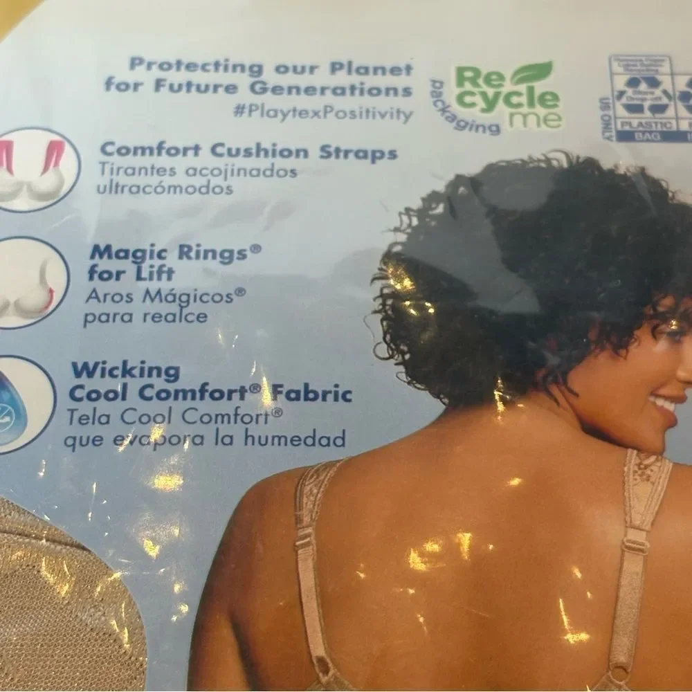 Playtex 18 Hour Women's Nude Bra Ultimate Lift & Support Wirefree NWT Size 42C